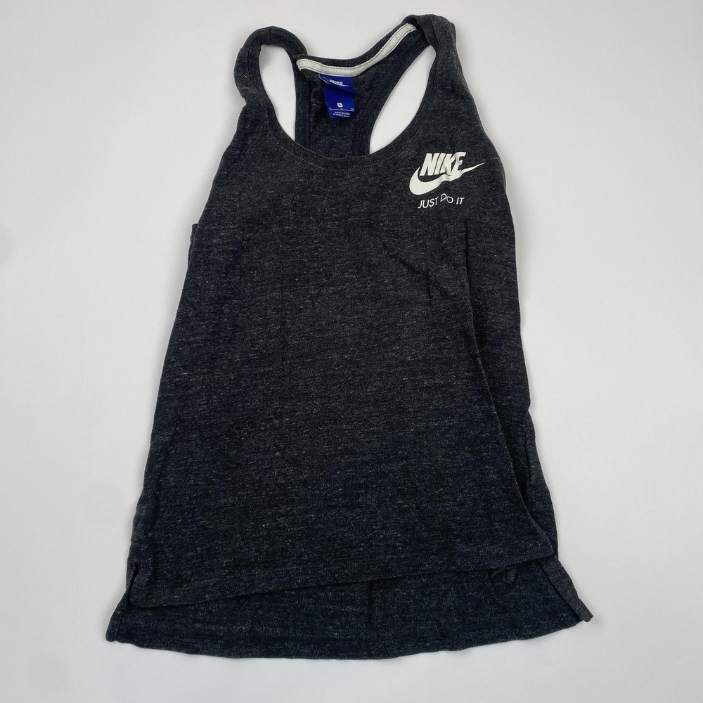 Nike Tank Top Womens Small Gray Just Do It Racerback Athletic Workout Training